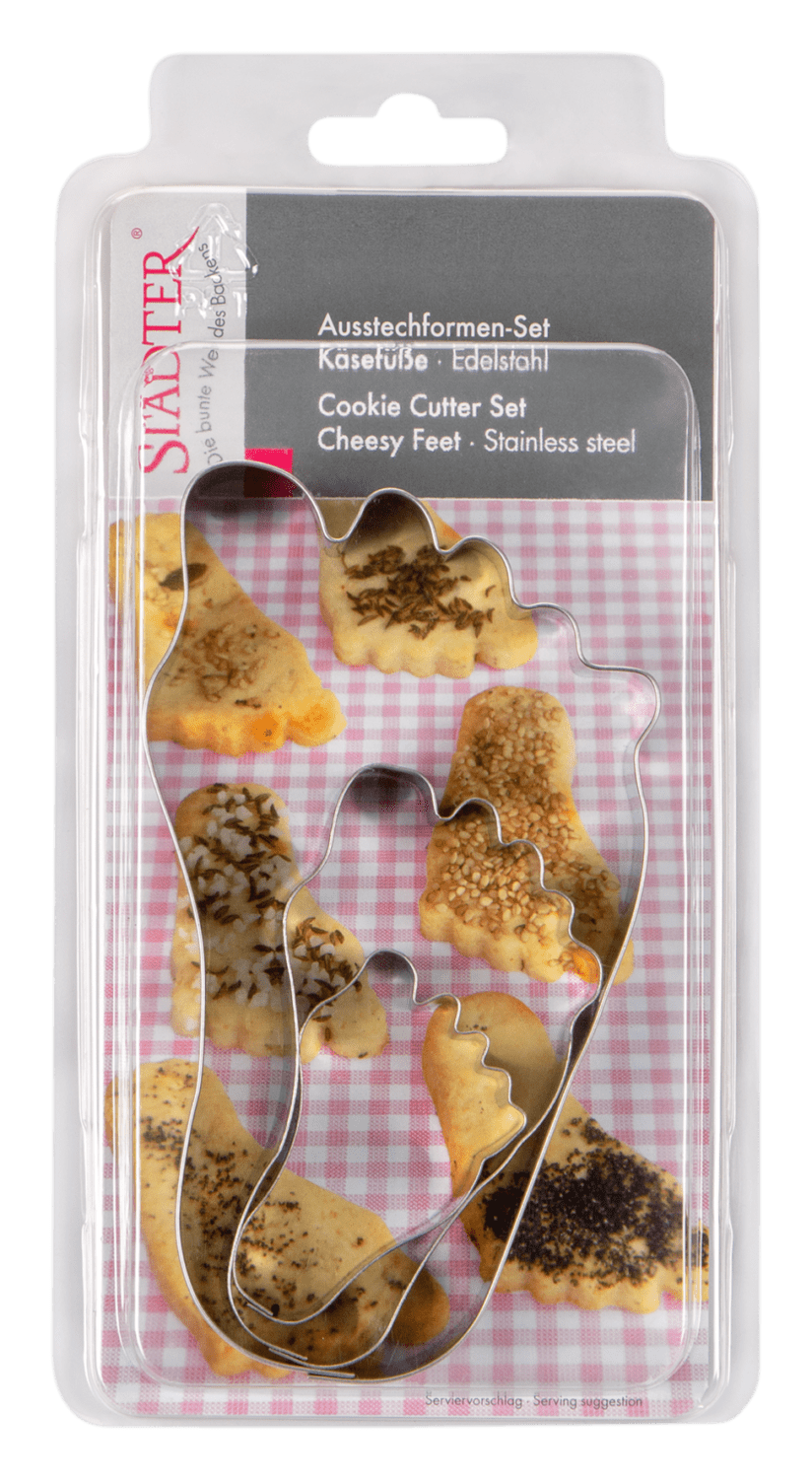 Ausstecher Set Käsefüsse 3-teilig 5.5 / 9 / 14 cm Städter – Bild 3